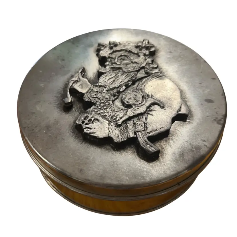 5 Inch Tin W/Pewter Santa  And Child