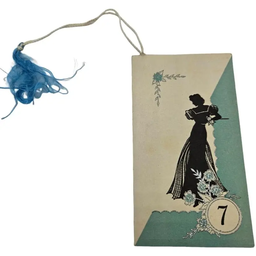 Vintage Bridge Scorecard with Blue Tassel 01/25/1939