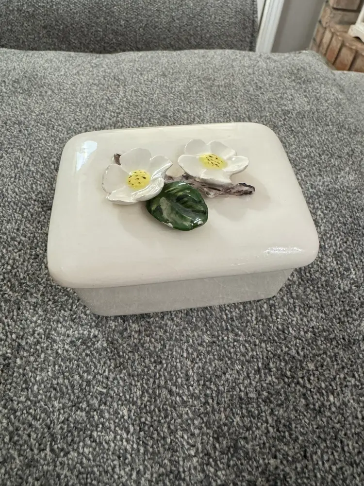 Porcelain Magnolia Trinket Box