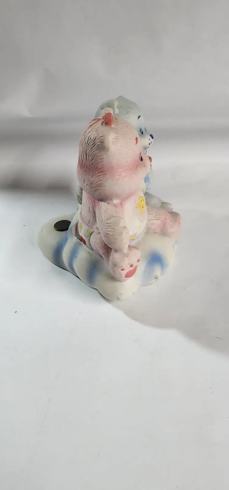 Vintage Care Bears lamp base porcelain figure pink and blue nursery décor