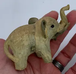 VTG Cute Oyster Shell Elephant. Handmade 2.5” Tall At Trunk