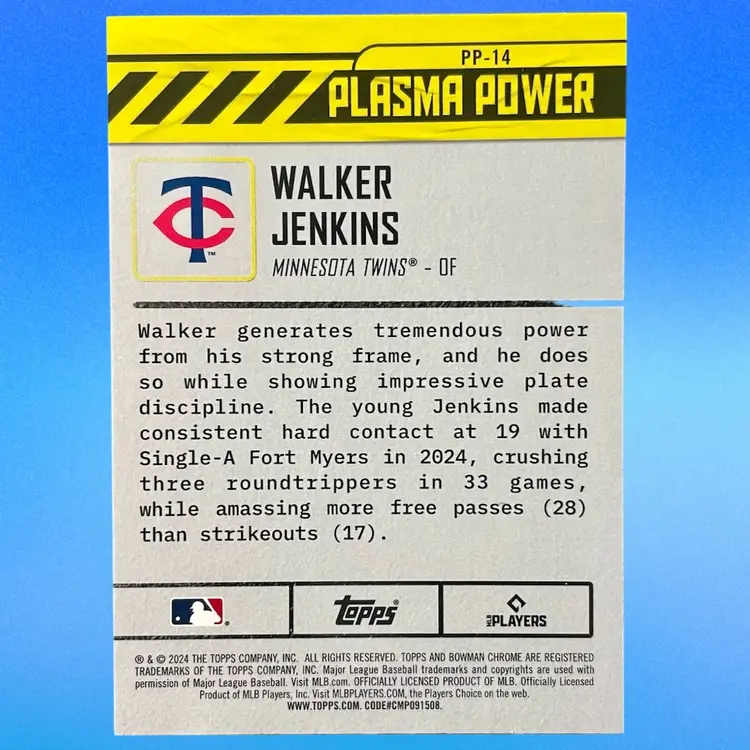 Walker Jenkins - Plasma Power - 2024 Bowman Draft - Minnesota Twins