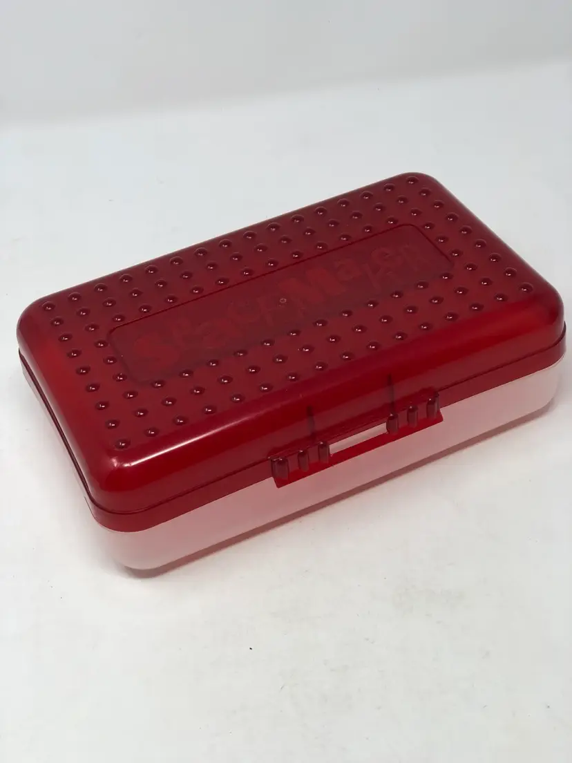 Red and Clear SpaceMaker Craft Supply Box 8"x5" Made in USA
