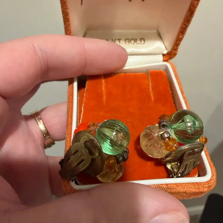 Vintage W Germany Clip On Earrings