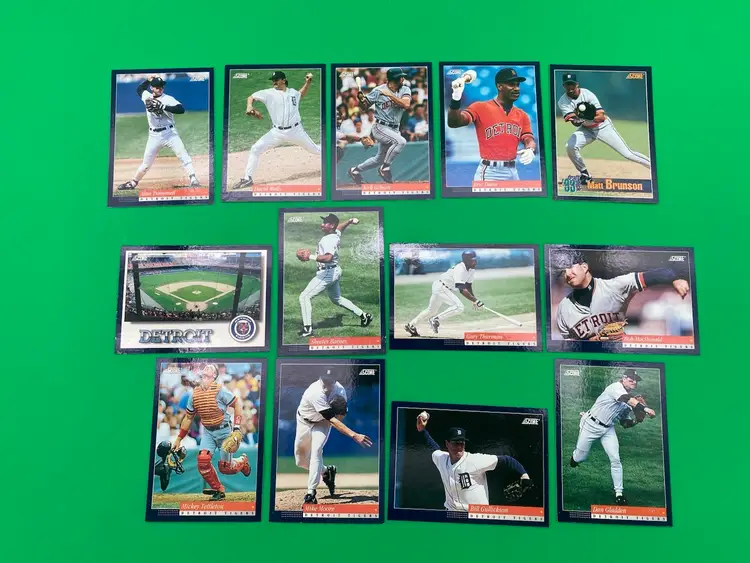 Score 1994 MLB Detroit Tigers Lot of 13 Different Trading Cards