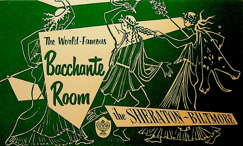 World Famous Bacchante Room Sheraton Biltmore Unused Postcard