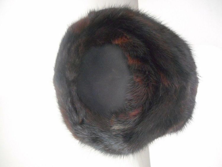 Vintage Brown Fur Pillbox hat