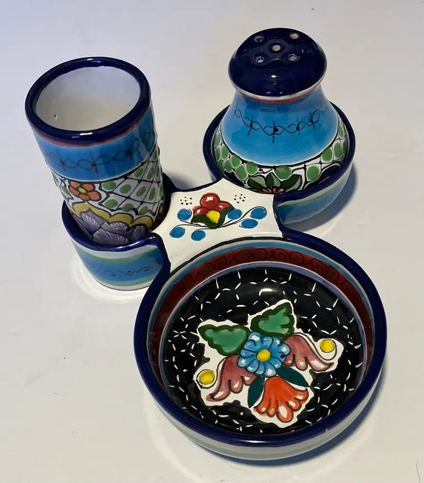3 Piece Talavera Mexico Tequila Set