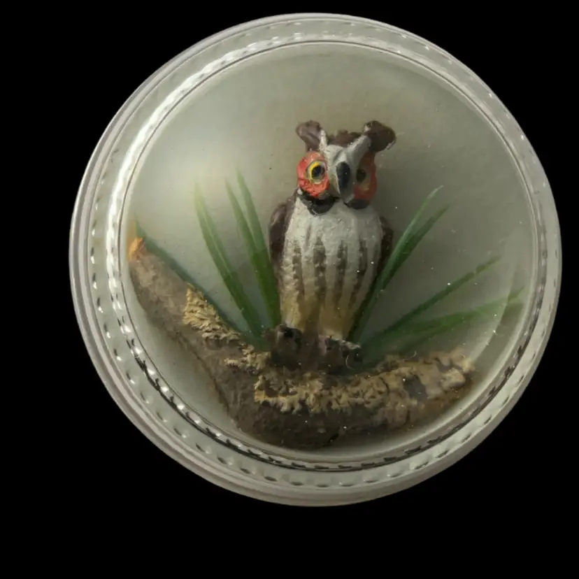 #11 Lucite 3D Owl Maine Woodland Creations 1.5” T X 3” W **As Is** Scratch