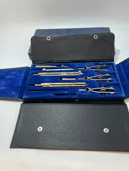 Vintage Norris Quality Precision Drawing Instruments In Case W/ Original Box