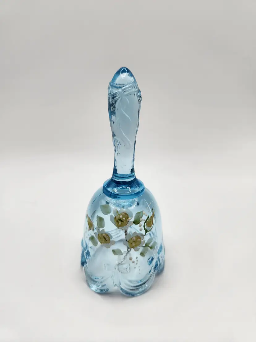 Fenton Ice Blue Art Glass Bell - signed