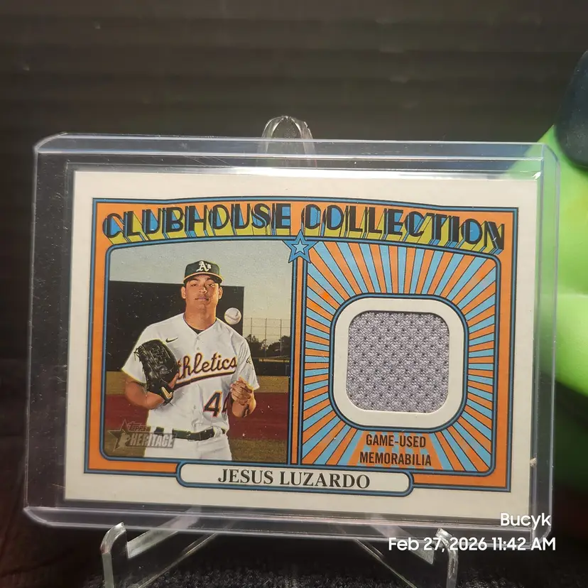 2021 Topps Heritage Relic - Jesus Luzardo Oakland Athletics