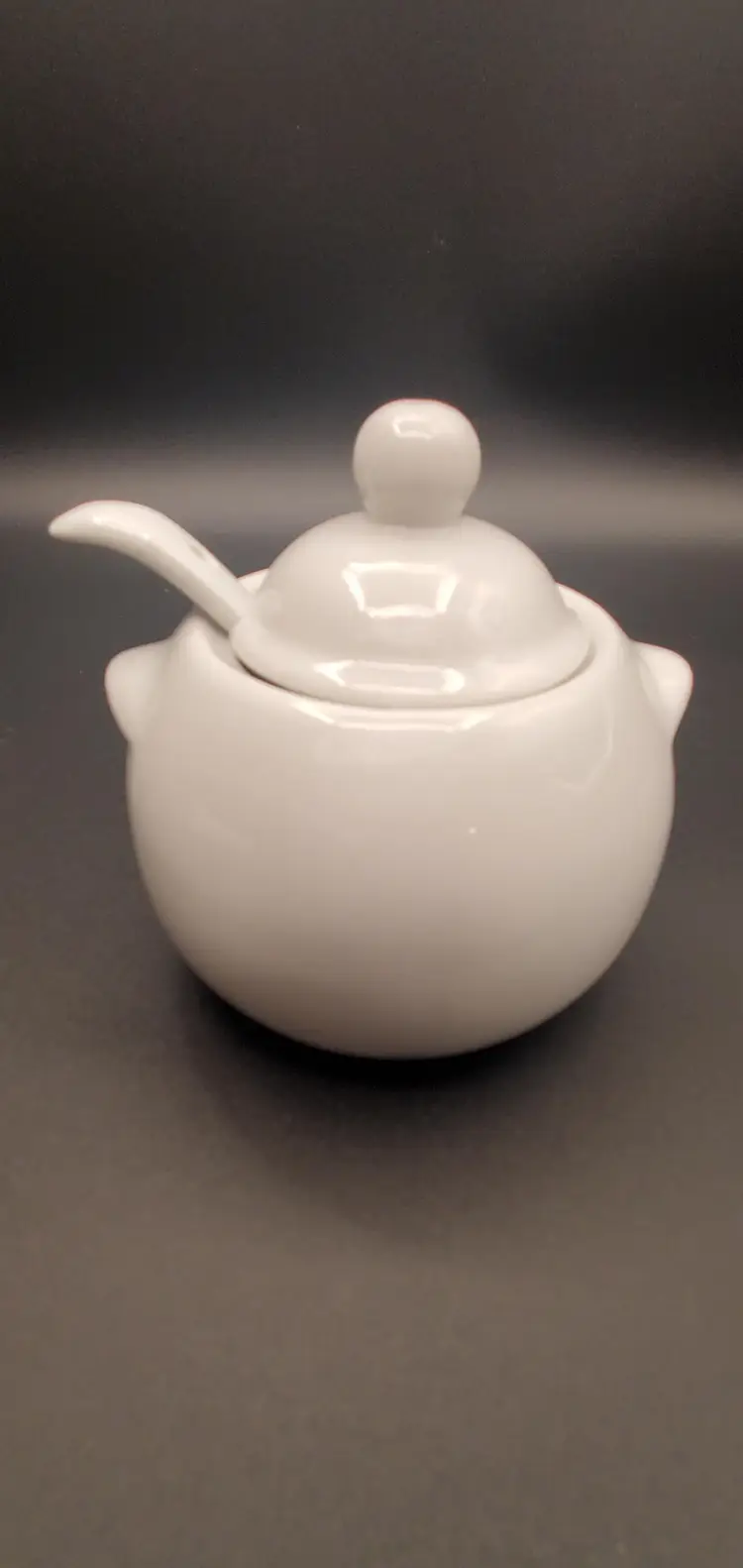 Bia Cardon Blue Mini Sugar Bowl With Spoon And Lid Ceramic. 3"