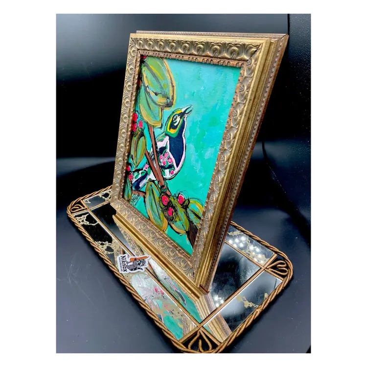 Sing A Love Song
New, Original Bird Painting 
On 8”x10” Canvas Board 
In 10”x12” New Frame
Bird Art