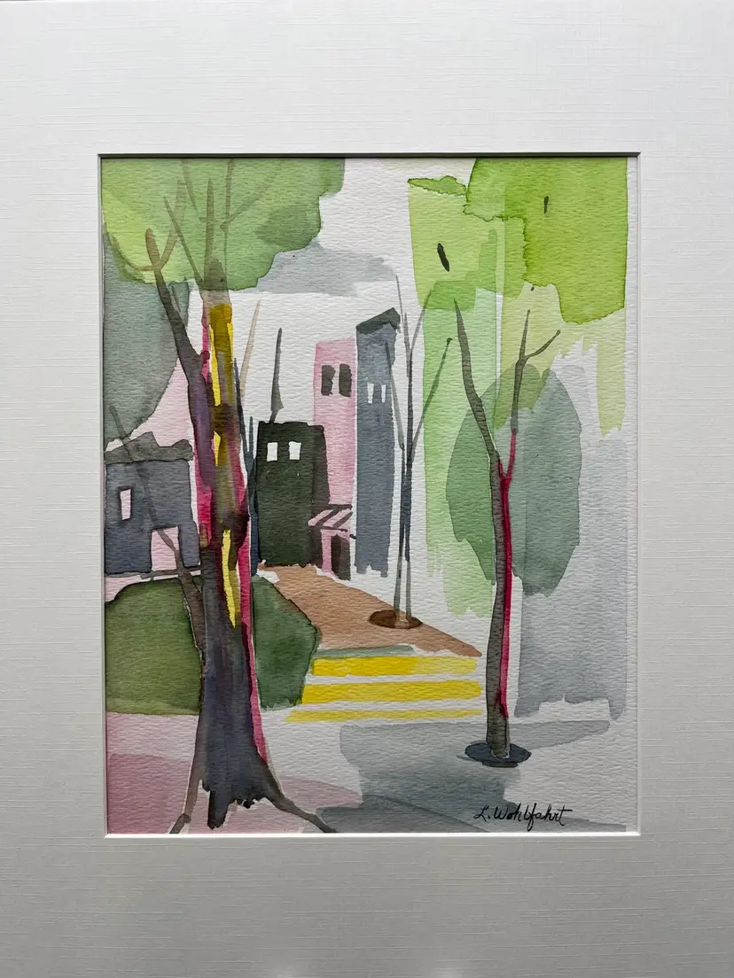 “Downtown” Abstract Watercolor Painting By Lynda S Wohlfahrt