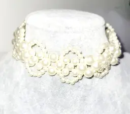 BERYUAN Boho 3-Tier Faux Pearls Choker Necklace chunky layered Graduated Pearls