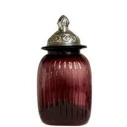 Artland Amethyst Purple Large Glass Apothecary Jar Canister w/ Pewter Lid•Art Deco•Glows
12-3/4” T x 6” W