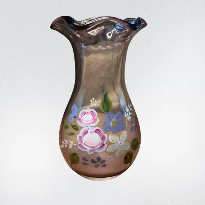 #01 - 12. FENTON - Amethyst Floral Vase Designed by Fenton For Teleflora