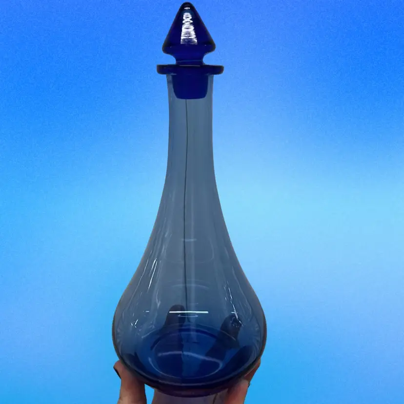Cobalt Blue Glass Decanter