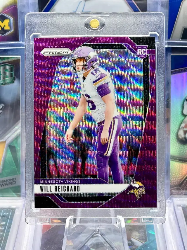 Will Reichard 2024 Prizm Rookie RC Numbered /99 COLOR MATCH Purple Wave Minnesota Vikings