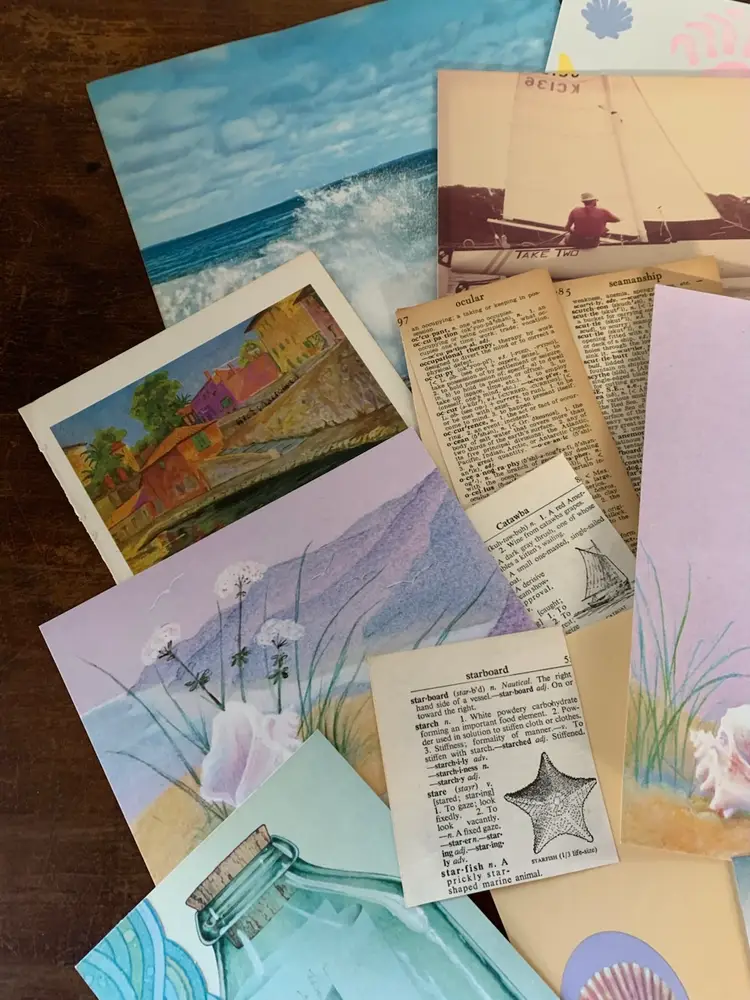 Seashell/Ocean Themed Junk Journal Ephemera Paper Craft Packet 25+ Items