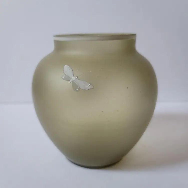 5" English Yellow Cameo Glass 