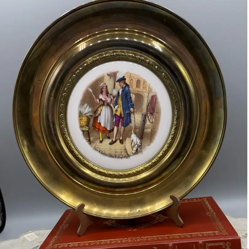 Vintage Regency Bone China "Cries of London" Brass Wall Charger 10”