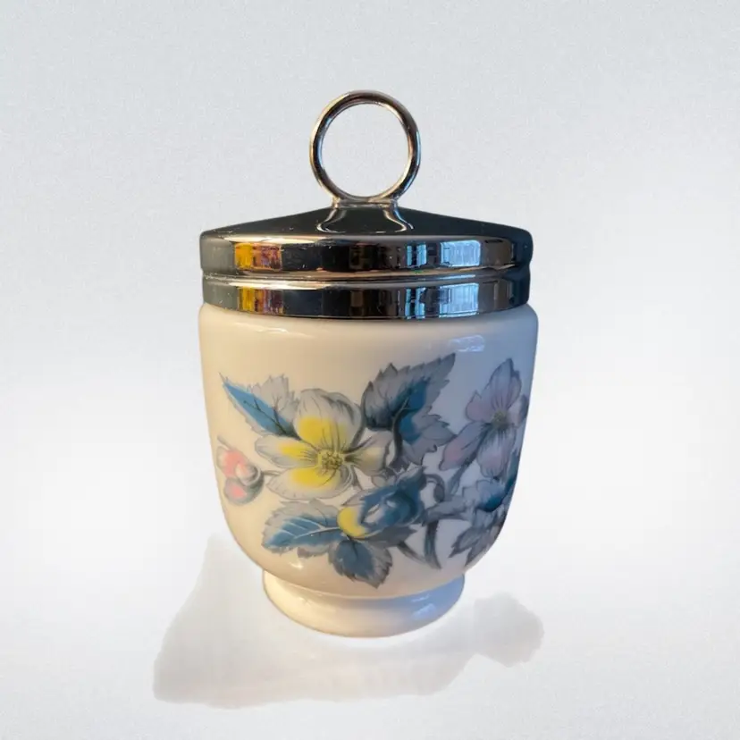 Porcelain Egg Coddler Floral Made In England 70's Royal Worcester