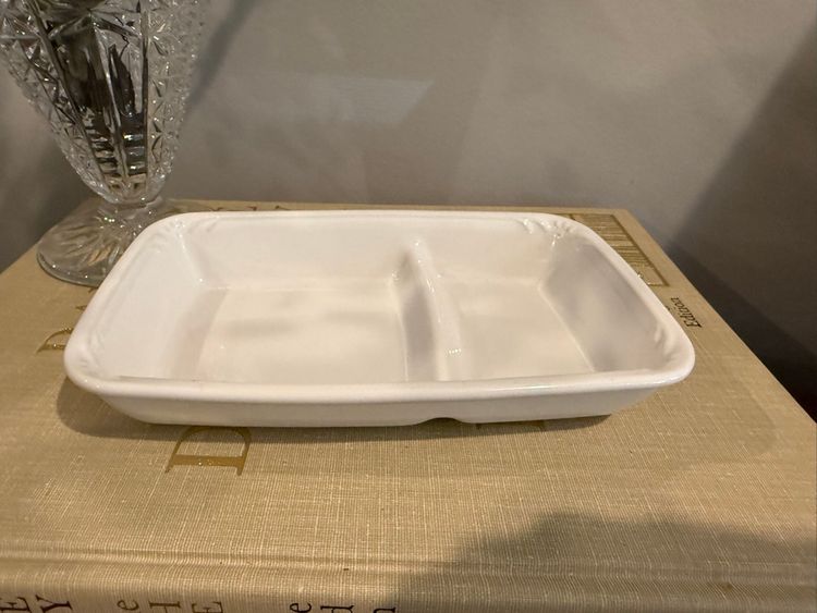 Pfeltzgraph Pottery Ivory Divided Trinket Dish