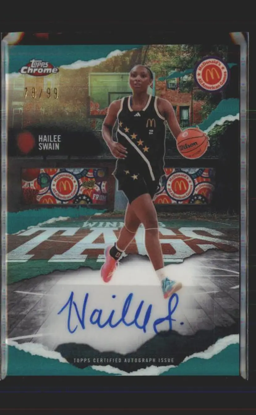 2025 Topps Chrome McDonald's Hailee Swain Winning Tags Auto Green /99 - ( 140 ) -