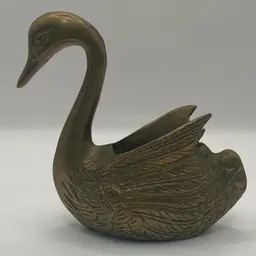 Brass Swan Planter, Small, Made In Korea, 
4”x4”x2”,