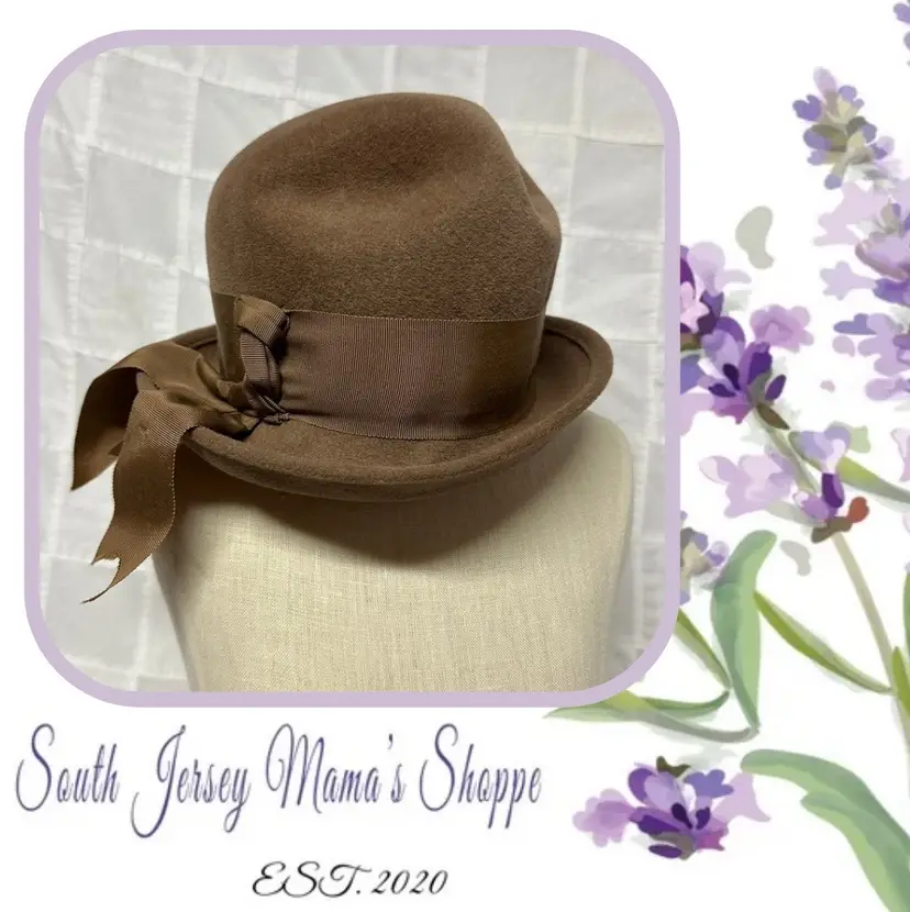 Vintage Peachbloom Velour Beige Hat Union Made