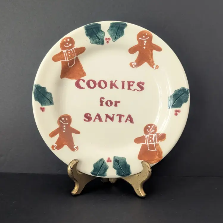 Hartstone USA Pottery Cookies For Santa Christmas Plate