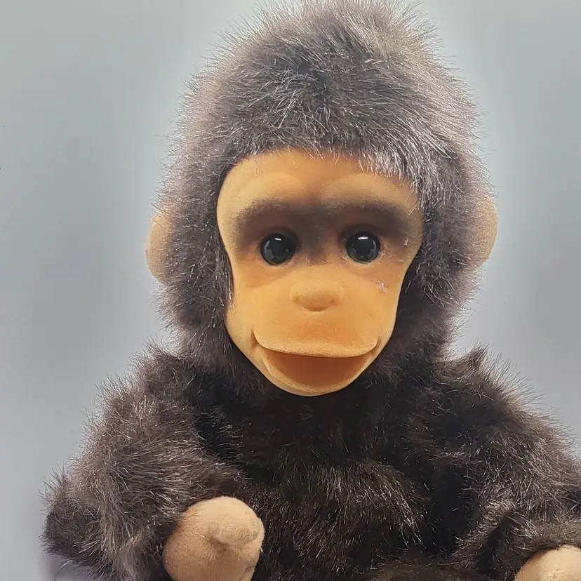 Vintage Plush Hosung Monkey Hand Puppet Toy with Squeak Toy 1994