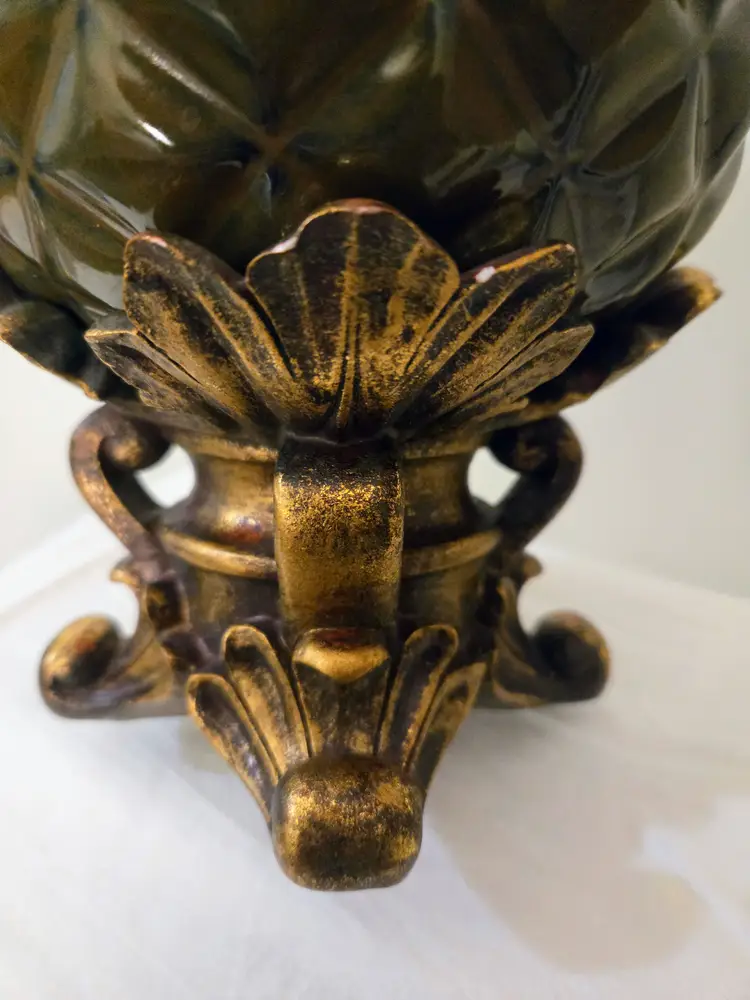 Large pineapple planter with embellished base