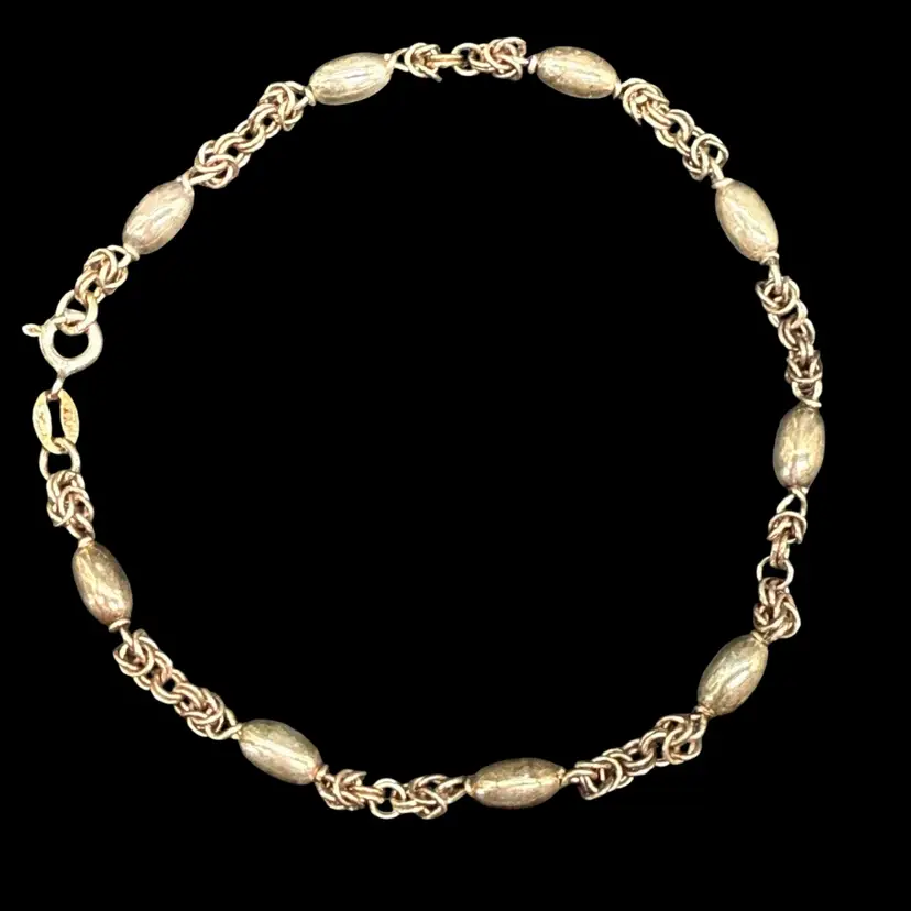 Ornate Italian 925 Sterling Silver Bracelet 7.5” 4.9 Grams