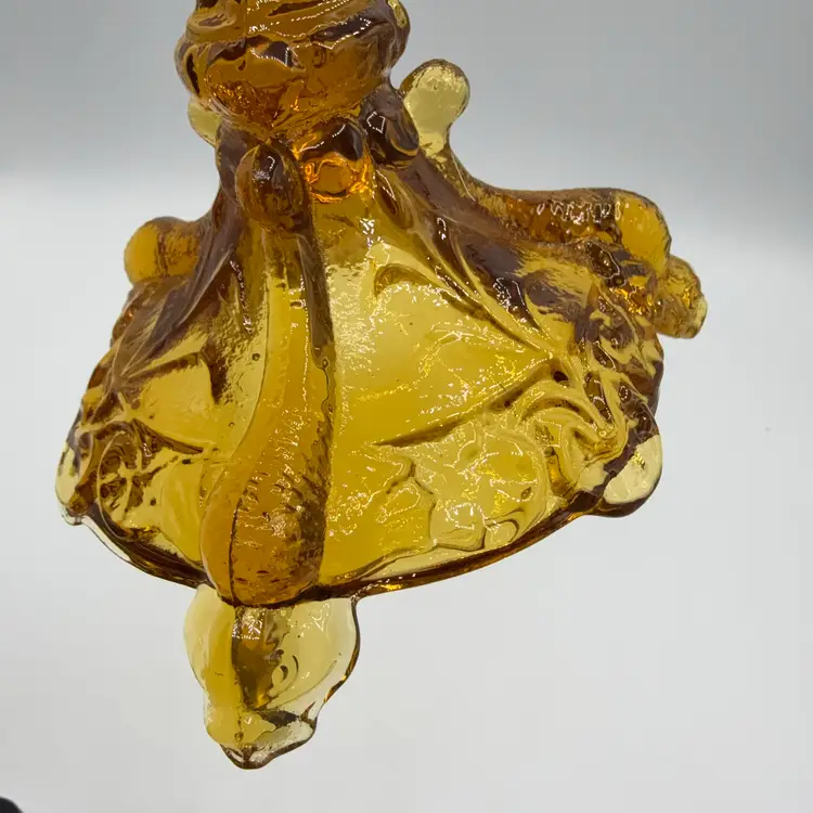 French Portieux Vallerysthal Bavard EAPG Amber Diving Dolphin Taper Candle Stick