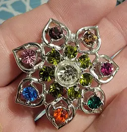 Emmons vintage multicolor rhinestone brooch