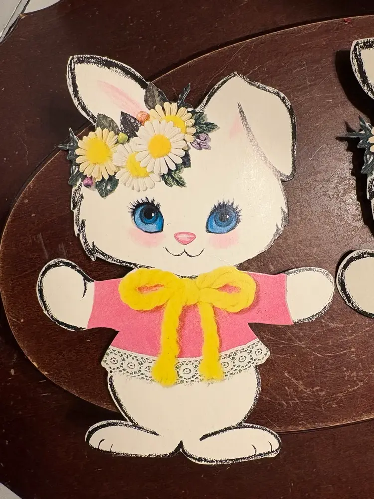 Set Of 2 Easter Bunny Die Cuts, 7”