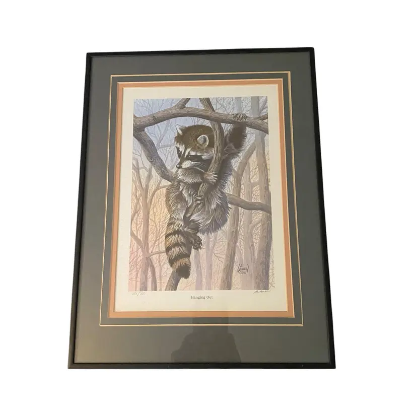 This is a framed print of "Hanging Out," a piece by artist Al Agnew