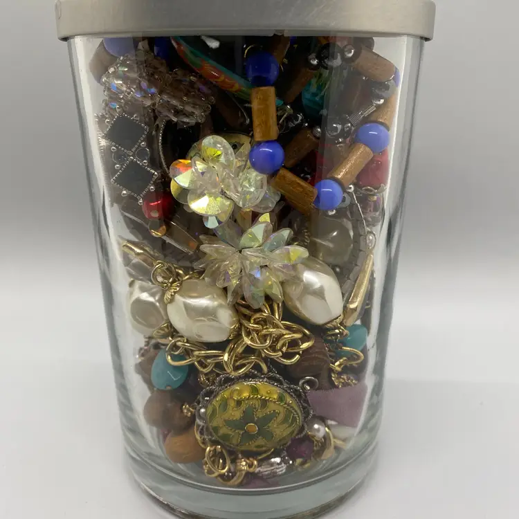 Mystery Jewelry Jar Wearable Resell Crafting Repurpose Repair 3+ lbs