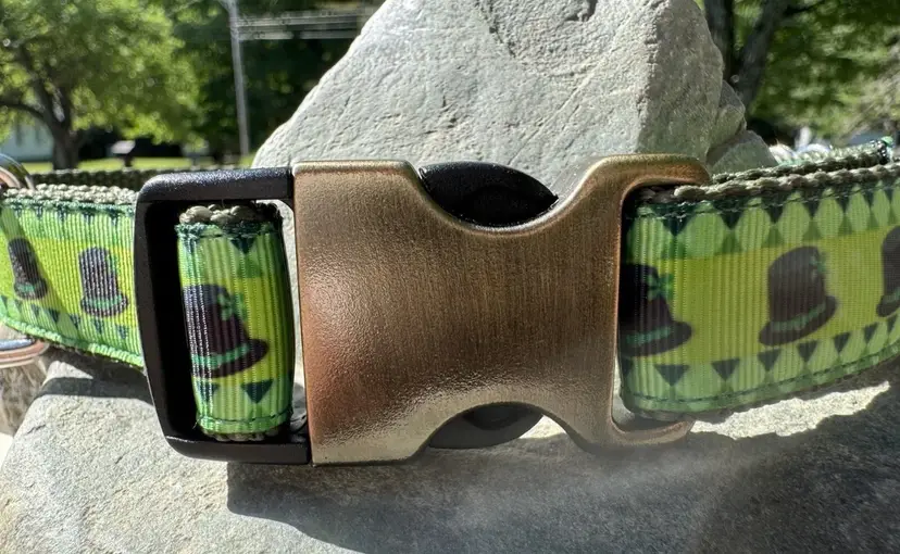 Dog Collar St. Patrick’s Day Green Large Handmade Heavy Duty NEW