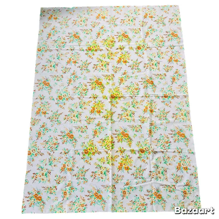 1970's Rectangular Floral Tablecloth
