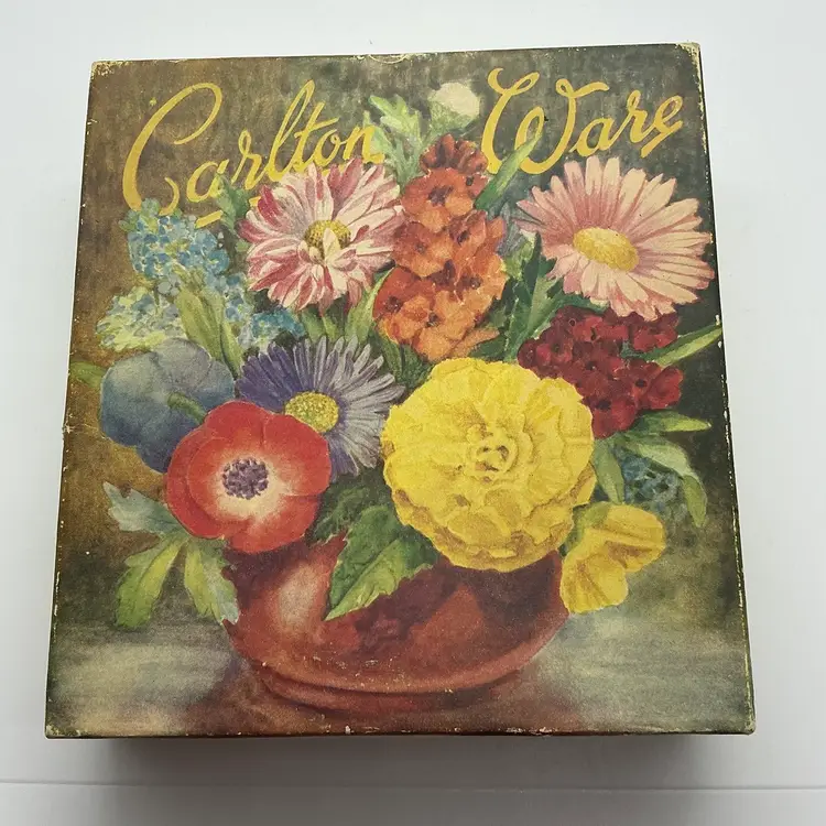 Vtg Carlton Ware Hand Painted England Australian Design Condiment Plate Spoon