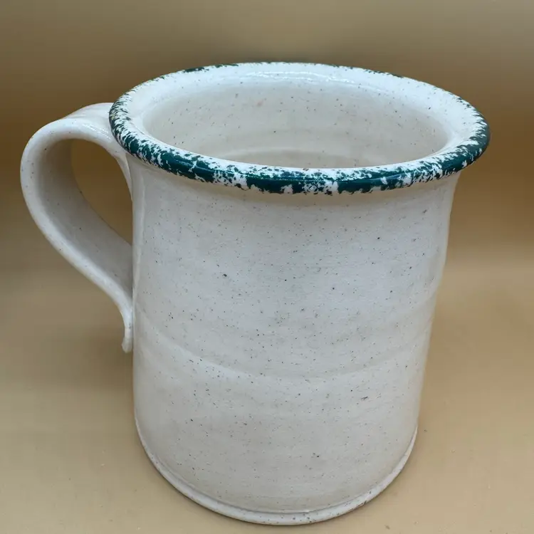 Fall Pottery MUG Pumpkin Sponge-ware 1991 Studio Marked Ohio Made Vintage Three Rivers