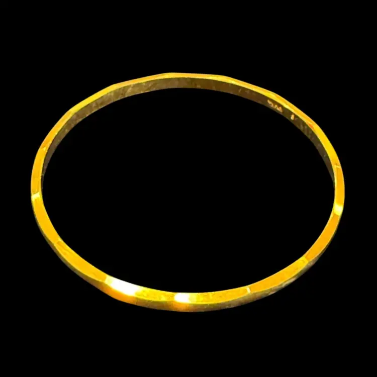 Vintage MCM Crown Trifari Gold Tone Bangle Bracelet, 2.25” Inner Diameter