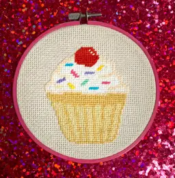 Cupcake Hand-Embroidery Hoop 5"