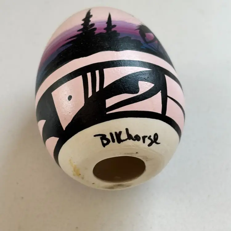 Signed Navajo Ceramic Egg