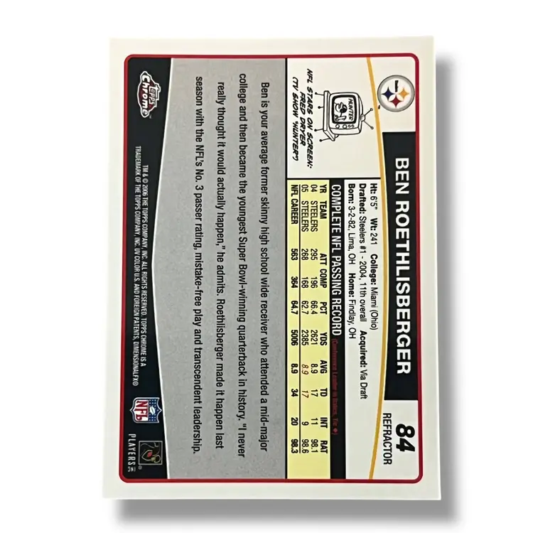 Ben Roethlisberger Refractor 2006 Topps Chrome Refractor #84