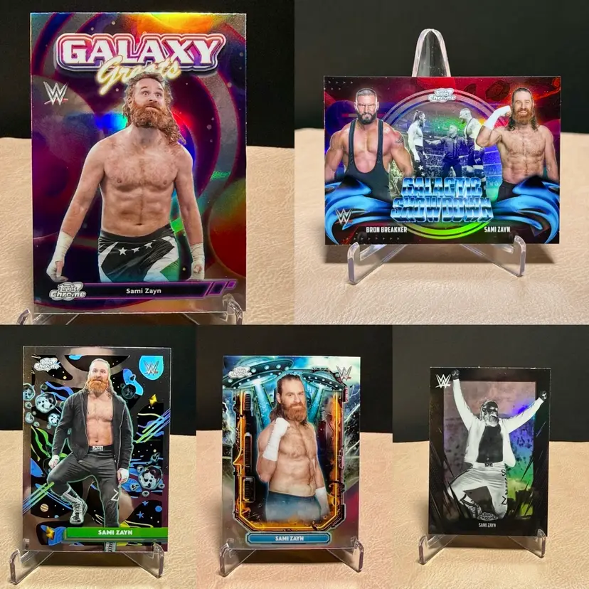 Sami Zayn Topps Cosmic Chrome WWE 5 Card Insert Lot Negative Galaxy Greats ET